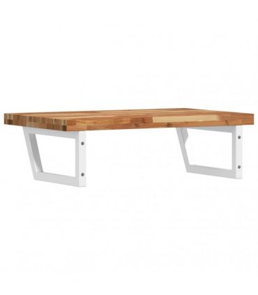vidaXL Basin Shelf Wall Mounted Steel and Solid Wood Acacia