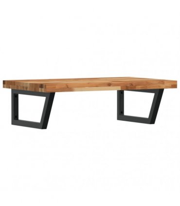 vidaXL Basin Shelf Wall Mounted Steel and Solid Wood Acacia