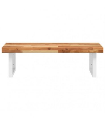 vidaXL Basin Shelf Wall Mounted Steel and Solid Wood Acacia