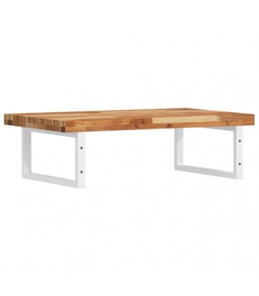 vidaXL Basin Shelf Wall Mounted Steel and Solid Wood Acacia