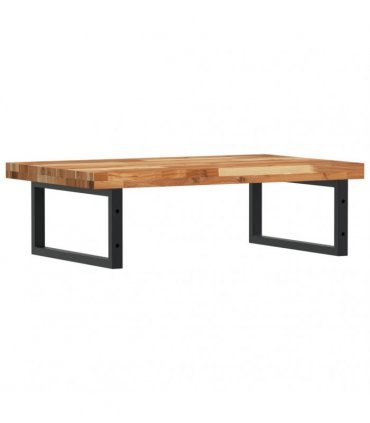 vidaXL Basin Shelf Wall Mounted Steel and Solid Wood Acacia