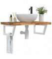 vidaXL Basin Shelf Wall Mounted Steel and Solid Wood Acacia