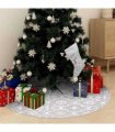 vidaXL Luxury Christmas Tree Skirt with Sock White 150 cm Fabric