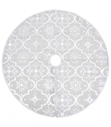 vidaXL Luxury Christmas Tree Skirt with Sock White 150 cm Fabric