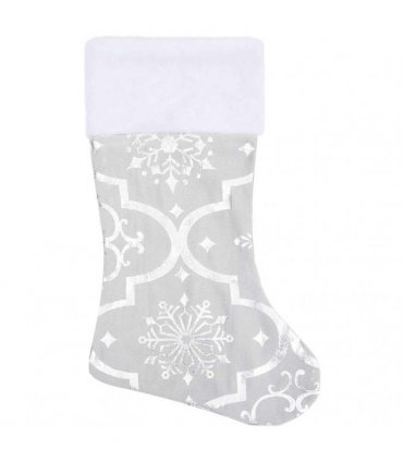 vidaXL Luxury Christmas Tree Skirt with Sock White 150 cm Fabric