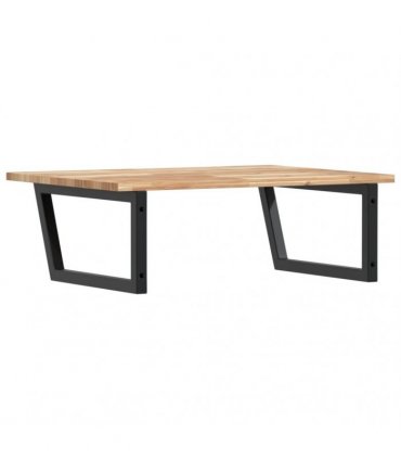 vidaXL Basin Shelf Wall Mounted Steel and Solid Wood Acacia