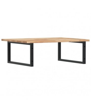 vidaXL Basin Shelf Wall Mounted Steel and Solid Wood Acacia