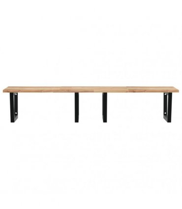 vidaXL Basin Shelf Wall Mounted Steel and Solid Wood Acacia