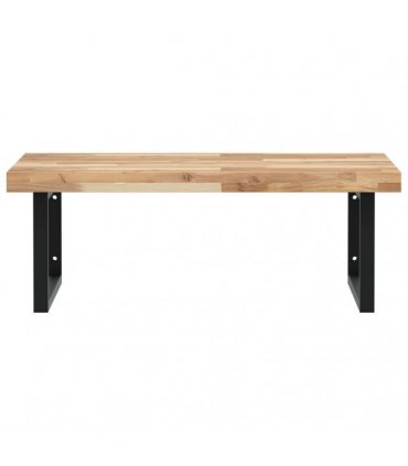 vidaXL Basin Shelf Wall Mounted Steel and Solid Wood Acacia