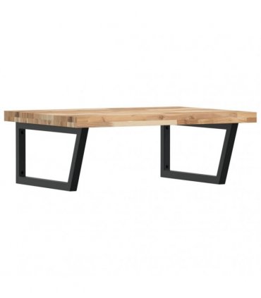vidaXL Basin Shelf Wall Mounted Steel and Solid Wood Acacia
