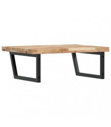 vidaXL Basin Shelf Wall Mounted Steel and Solid Wood Acacia
