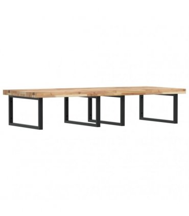 vidaXL Basin Shelf Wall Mounted Steel and Solid Wood Acacia