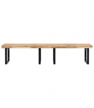vidaXL Basin Shelf Wall Mounted Steel and Solid Wood Acacia