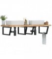 vidaXL Basin Shelf Wall Mounted Steel and Solid Wood Acacia