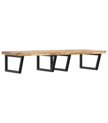 vidaXL Basin Shelf Wall Mounted Steel and Solid Wood Acacia