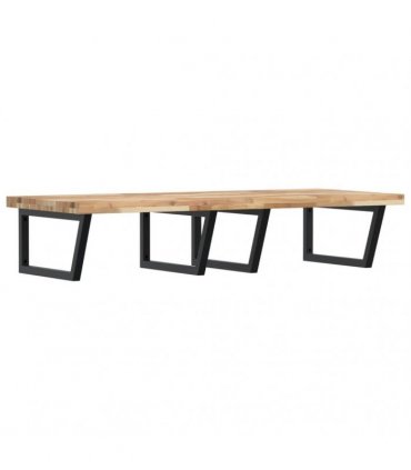 vidaXL Basin Shelf Wall Mounted Steel and Solid Wood Acacia