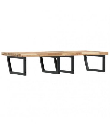 vidaXL Basin Shelf Wall Mounted Steel and Solid Wood Acacia