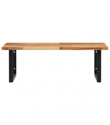 vidaXL Basin Shelf Wall Mounted Steel and Solid Wood Acacia