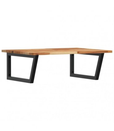 vidaXL Basin Shelf Wall Mounted Steel and Solid Wood Acacia