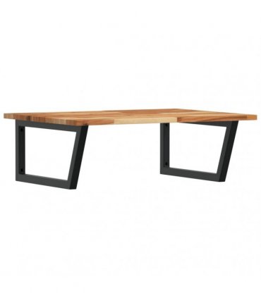 vidaXL Basin Shelf Wall Mounted Steel and Solid Wood Acacia