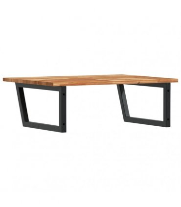 vidaXL Basin Shelf Wall Mounted Steel and Solid Wood Acacia
