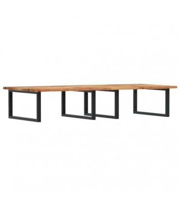 vidaXL Basin Shelf Wall Mounted Steel and Solid Wood Acacia