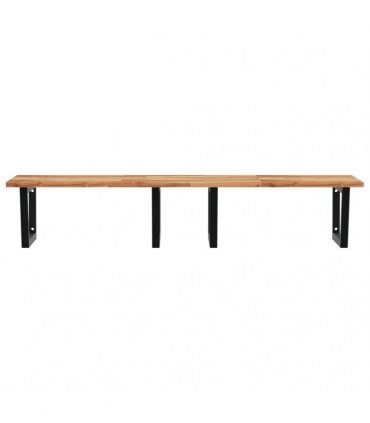 vidaXL Basin Shelf Wall Mounted Steel and Solid Wood Acacia