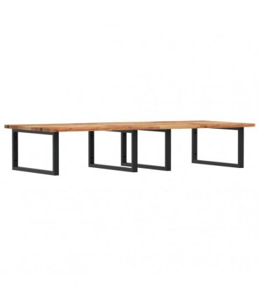 vidaXL Basin Shelf Wall Mounted Steel and Solid Wood Acacia