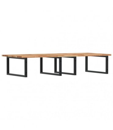 vidaXL Basin Shelf Wall Mounted Steel and Solid Wood Acacia