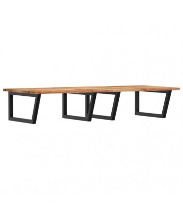 vidaXL Basin Shelf Wall Mounted Steel and Solid Wood Acacia