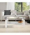vidaXL Coffee Table White and Transparent 95x55x40 cm Tempered Glass