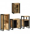 vidaXL Bathroom Furniture Set 4 pcs Brown Soild Mango Wood