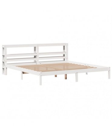 vidaXL Bed Frame without Mattress White 200x200 cm Solid Wood Pine