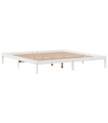 vidaXL Bed Frame without Mattress White 200x200 cm Solid Wood Pine