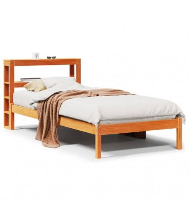 vidaXL Bed Frame with Headboard without Mattress Wax Brown 75x190 cm