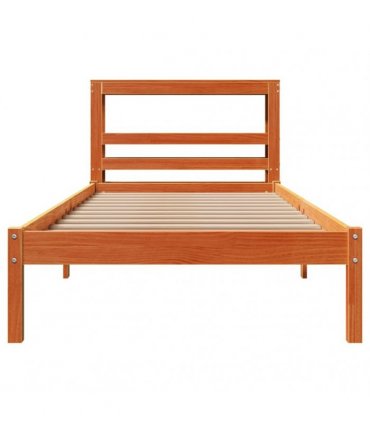 vidaXL Bed Frame with Headboard without Mattress Wax Brown 75x190 cm