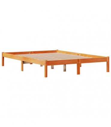 vidaXL Bed Frame with Headboard without Mattress Wax Brown 150x200 cm
