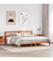 vidaXL Bed Frame with Headboard without Mattress Wax Brown 200x200 cm
