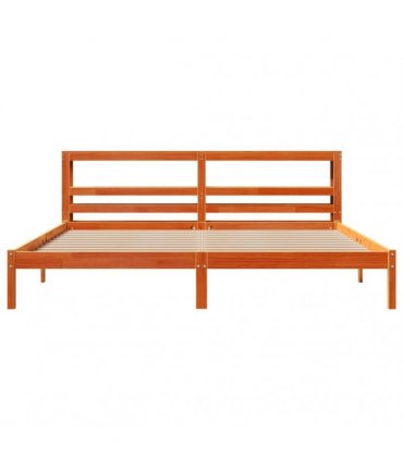 vidaXL Bed Frame with Headboard without Mattress Wax Brown 200x200 cm