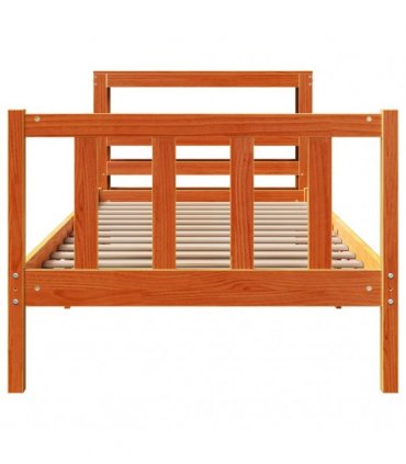 vidaXL Bed Frame with Headboard without Mattress Wax Brown 100x200 cm