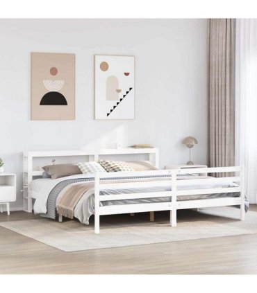 vidaXL Bed Frame without Mattress White 200x200 cm Solid Wood Pine