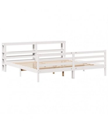 vidaXL Bed Frame without Mattress White 200x200 cm Solid Wood Pine
