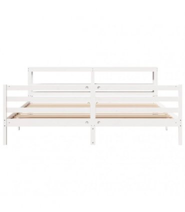 vidaXL Bed Frame without Mattress White 200x200 cm Solid Wood Pine
