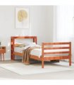 vidaXL Bed Frame without Mattress Wax Brown 75x190 cm Solid Wood Pine