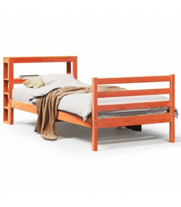 vidaXL Bed Frame without Mattress Wax Brown 75x190 cm Solid Wood Pine