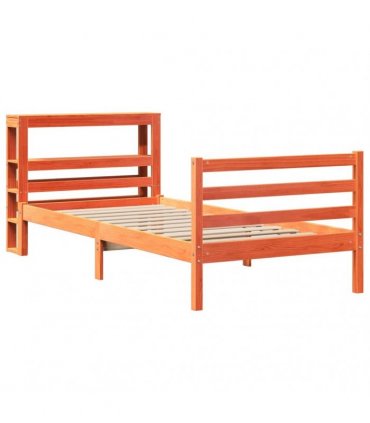 vidaXL Bed Frame without Mattress Wax Brown 75x190 cm Solid Wood Pine