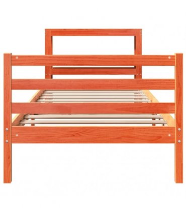 vidaXL Bed Frame without Mattress Wax Brown 75x190 cm Solid Wood Pine