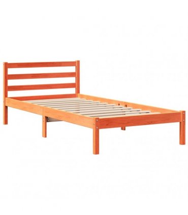 vidaXL Bed Frame without Mattress Wax Brown 75x190 cm Solid Wood Pine
