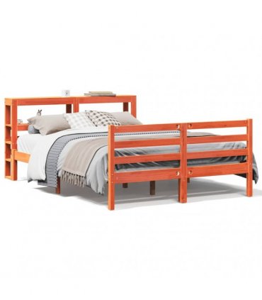 vidaXL Bed Frame without Mattress Wax Brown 150x200 cm Solid Wood Pine