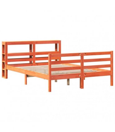 vidaXL Bed Frame without Mattress Wax Brown 150x200 cm Solid Wood Pine